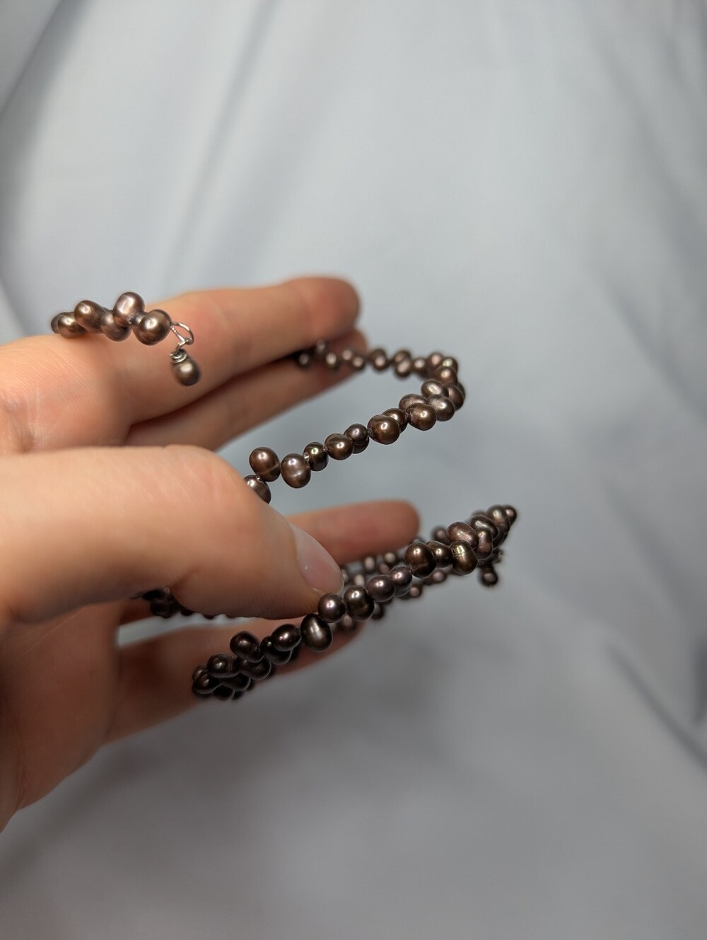 Brown Genuine Freshwater Pearl Multi-Strand Wrap Bracelet - Picture 10 of 10
